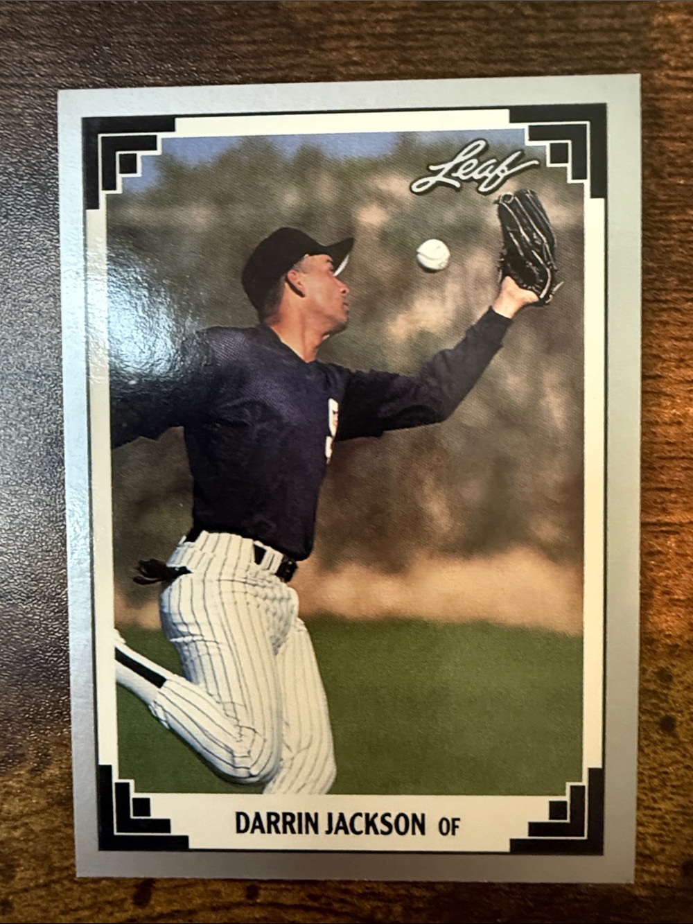 Darrin Jackson Baseball Card - Leaf Logo - Navy & White